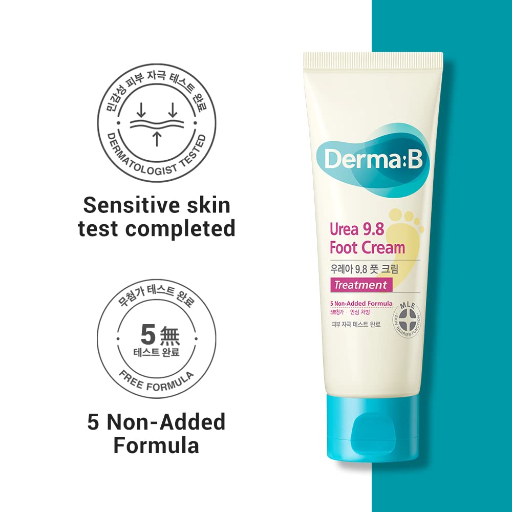 Derma: B | Urea 9.8% Foot Cream | Foot Lotion for Dry Cracked Heel Treatment