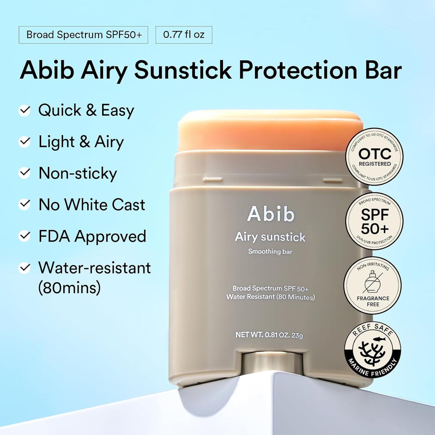 Abib - Airy Sun stick Smoothing Bar SPF50