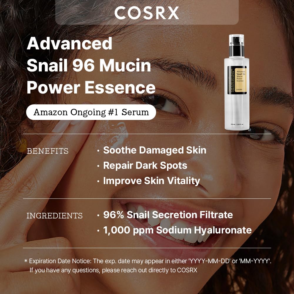 COSRX Snail Mucin 96% Power Repairing Essence 3.38 fl.oz 100ml,
