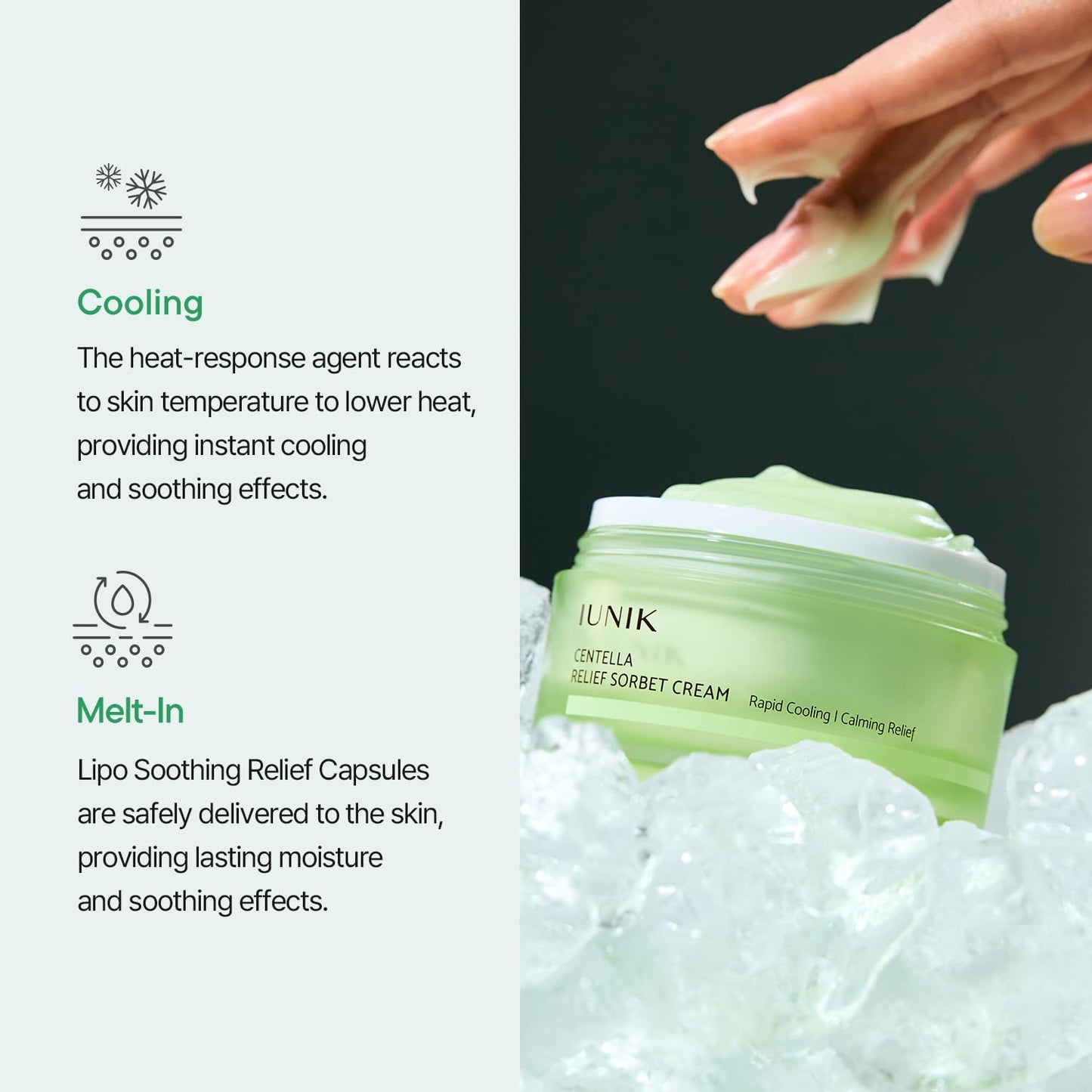 IUNIK Centella Relief Sorbet Cream -Cooling &Calming Moisturizer