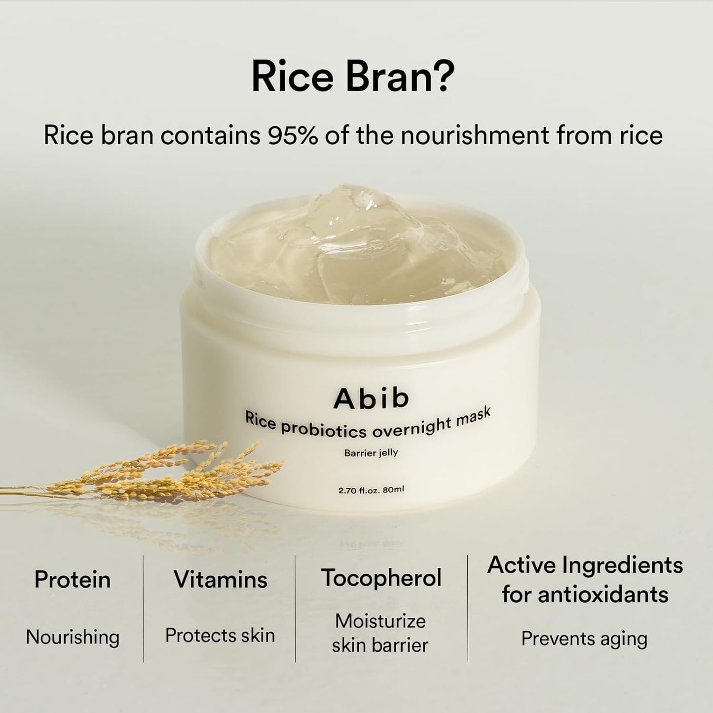 Abib Rice Probiotics Overnight Mask Barrier Jelly 2.7 fl oz