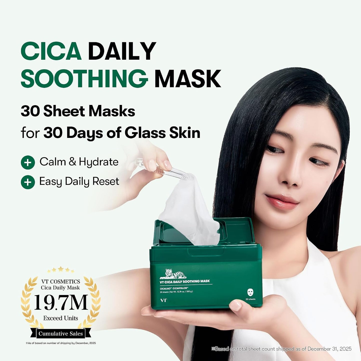 VT COSMETICS CICA Daily Soothing Mask, 30 Sheet